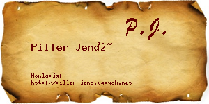 Piller Jenő névjegykártya